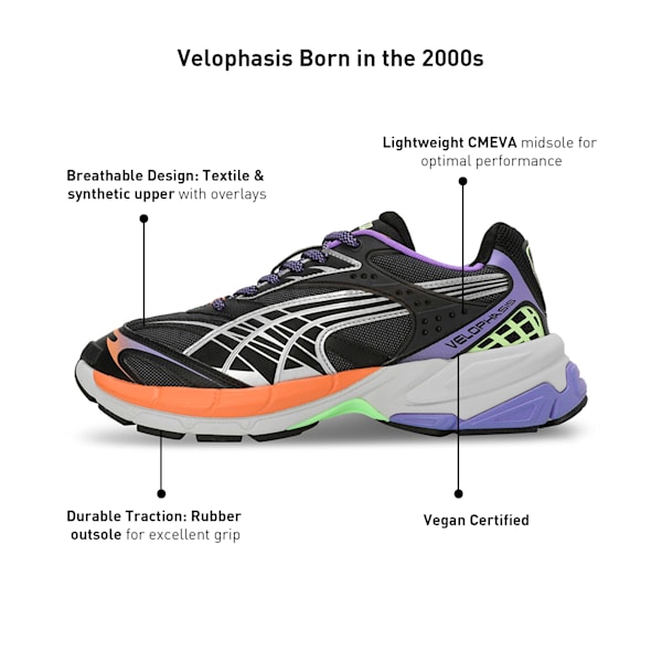 Velophasis Born In The 2000s Sneakers, PUMA Black-Glacial Gray, extralarge-IND
