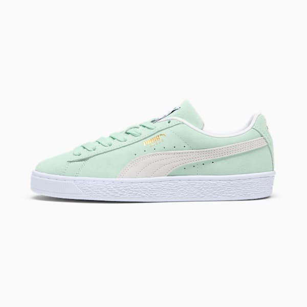 Zapatos deportivos de gamuza Classic XXI para mujer, Fresh Mint-PUMA White, extralarge