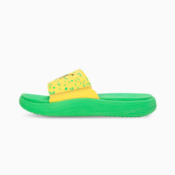 Softride Youth Slides, PUMA Green-Pelé Yellow-PUMA Black, extralarge-IND