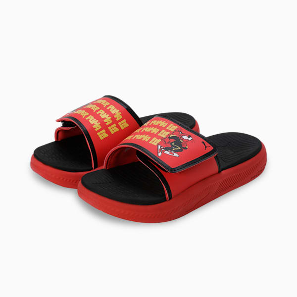 Softride Super Youth Slides, PUMA Black-For All Time Red, extralarge-IND