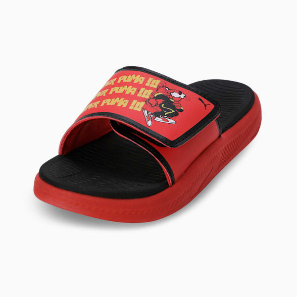 Softride Super Youth Slides, PUMA Black-For All Time Red, extralarge-IND
