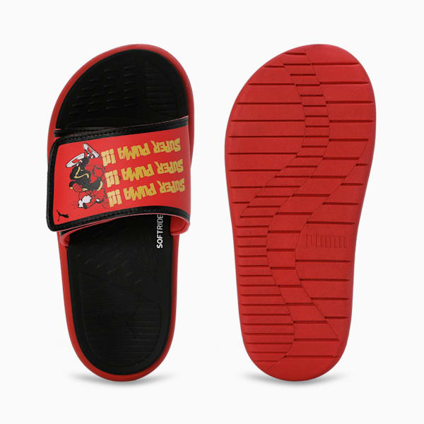Softride Super PUMA Youth Slides, PUMA Black-For All Time Red, extralarge-IND
