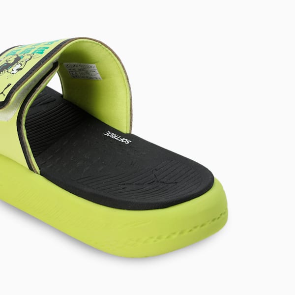 Softride Super Youth Slides, PUMA Black-Lime Sheen, extralarge-IND