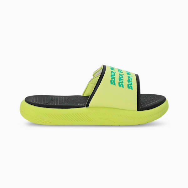 Softride Super Youth Slides, PUMA Black-Lime Sheen, extralarge-IND