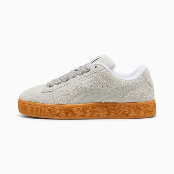 Suede XL Hairy Sneakers Women, Feather Gray-Gum, extralarge