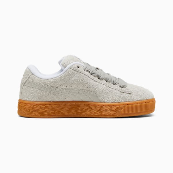 Suede XL Hairy Sneakers Women, Feather Gray-Gum, extralarge