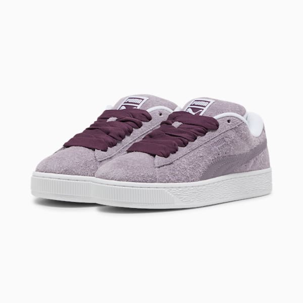 Suede XL Hairy Sneakers Women, Pale Plum-PUMA White, extralarge