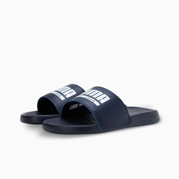 Popcat Pacify Men's Slides, PUMA Navy-PUMA White, extralarge-IND