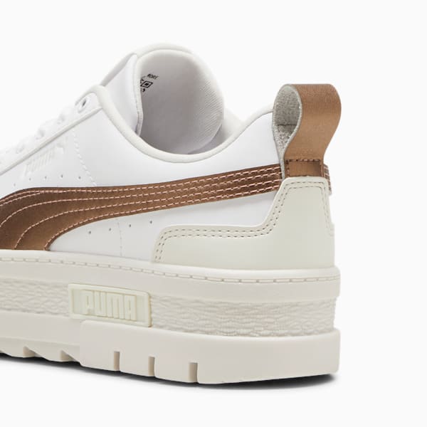 Tenis Mayze Glow-Up para mujer, PUMA White-Vapor Gray, extralarge