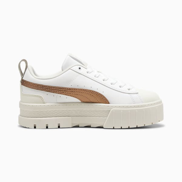 Tenis Mayze Glow-Up para mujer, PUMA White-Vapor Gray, extralarge