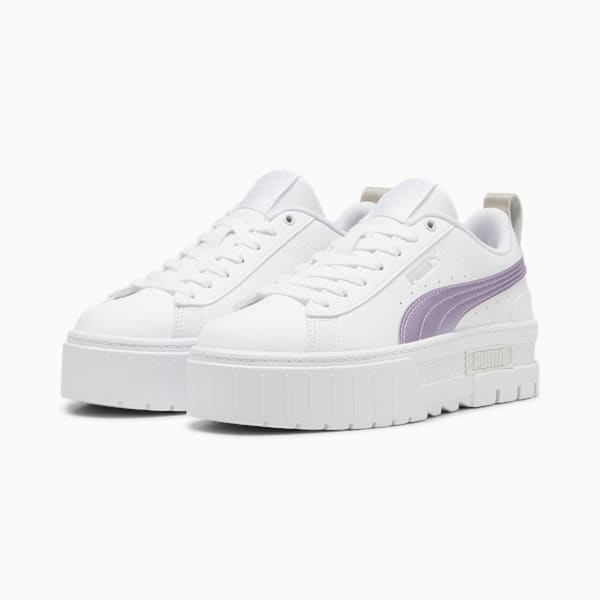 Mayze Glow-Up Women's Sneakers, PUMA White-Feather Gray, extralarge