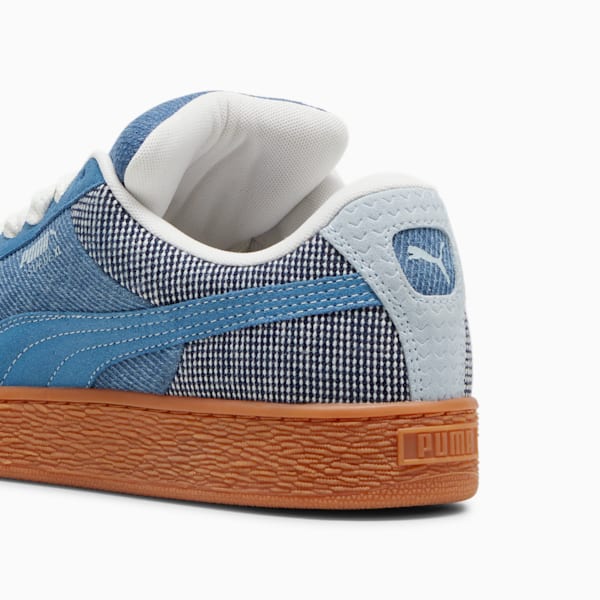 Suede XL Denim Sneakers, Blue Horizon-Gray Skies, extralarge