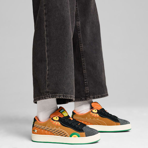 Tenis XL DDLM de gamuza, Caramel Latte-PUMA Black, extralarge