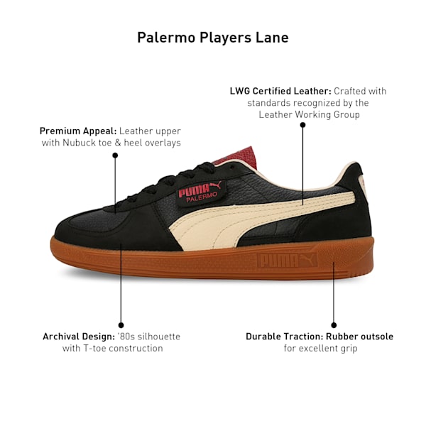 Palermo Players Lane Unisex Sneakers, PUMA Black-Intense Red, extralarge-IND