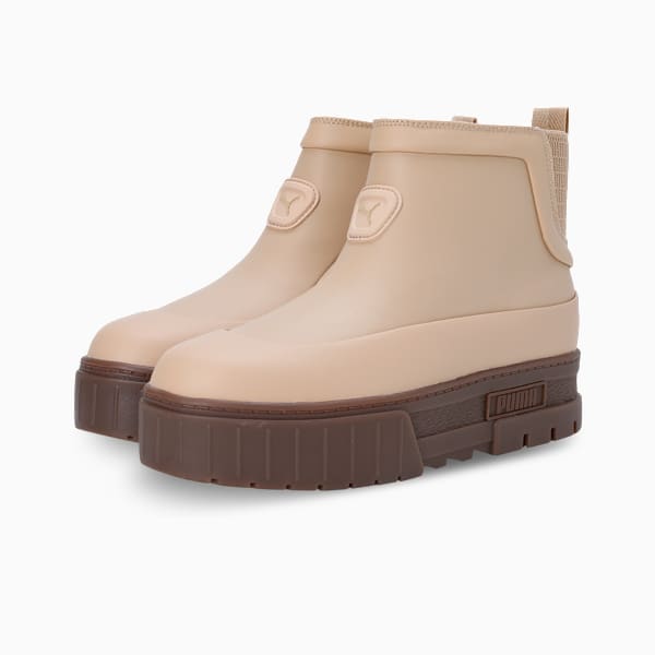 Mayze Wellis Leather Mid Women's Sneakers, Sand Dune, extralarge-IND