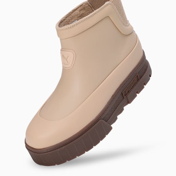 Mayze Wellis Leather Mid Women's Sneakers, Sand Dune, extralarge-IND