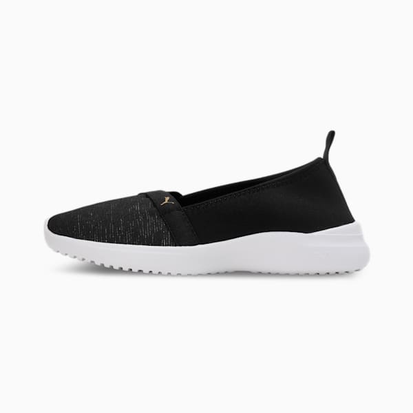 Adelina Space Metallics Women's Shoes, PUMA Black-PUMA Gold-PUMA White, extralarge-IND