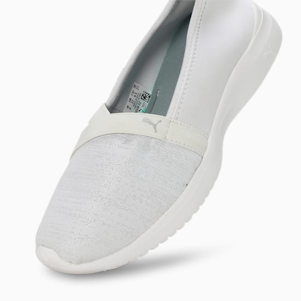 Adelina Space Metallics Women's Shoes, PUMA White-Matte Silver-PUMA Silver, extralarge-IND