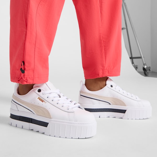 Mayze Classics Women's Sneakers, PUMA White-PUMA Gold, extralarge