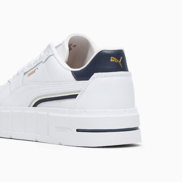 Tenis para mujer Cali Court Classics, PUMA White-PUMA Gold-Cool Dark Gray, extralarge