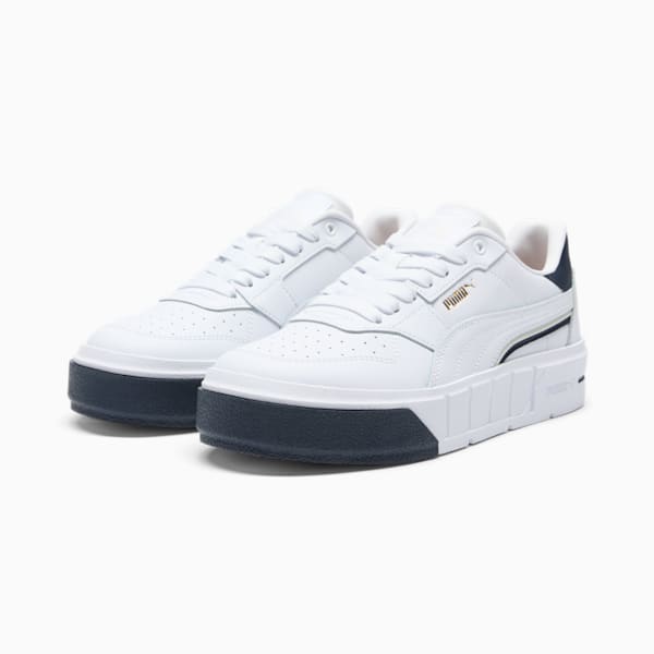 Sneakers Cali Court Classics pour femme, PUMA White-PUMA Gold-Cool Dark Gray, extralarge