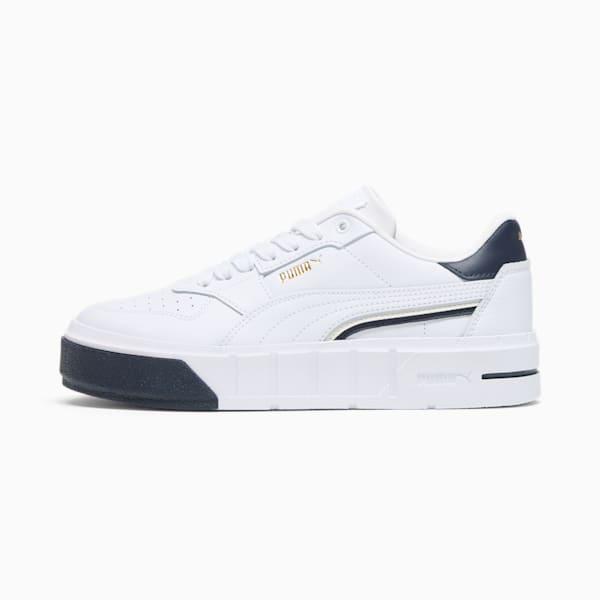 Sneakers Cali Court Classics pour femme, PUMA White-PUMA Gold-Cool Dark Gray, extralarge