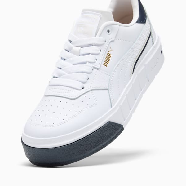 Tenis para mujer Cali Court Classics, PUMA White-PUMA Gold-Cool Dark Gray, extralarge