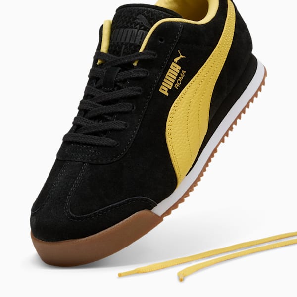Tenis Roma Suede, PUMA Black-Sunny Yellow, extralarge