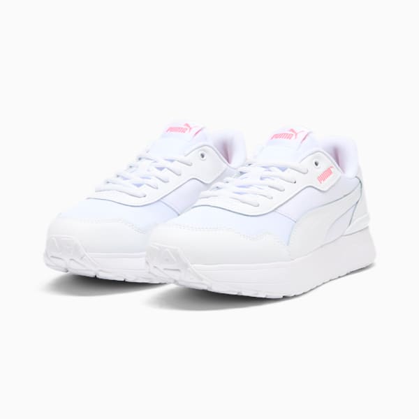 Tenis para mujer R78 Voyage Tumbled Sneaker, PUMA White-PUMA White-Passionfruit, extralarge