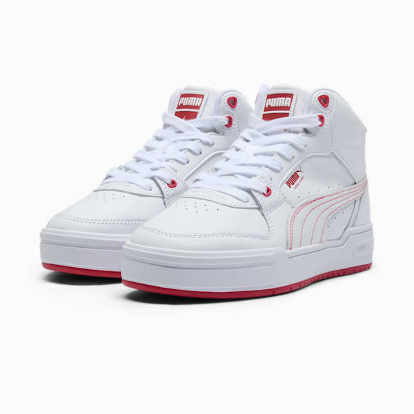 CA Pro Mid NYC Running Laps Women's Sneakers, PUMA White-Club Red-Gum, extralarge