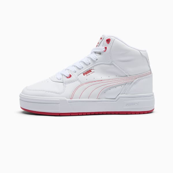 CA Pro Mid NYC Running Laps Women's Sneakers, PUMA White-Club Red-Gum, extralarge