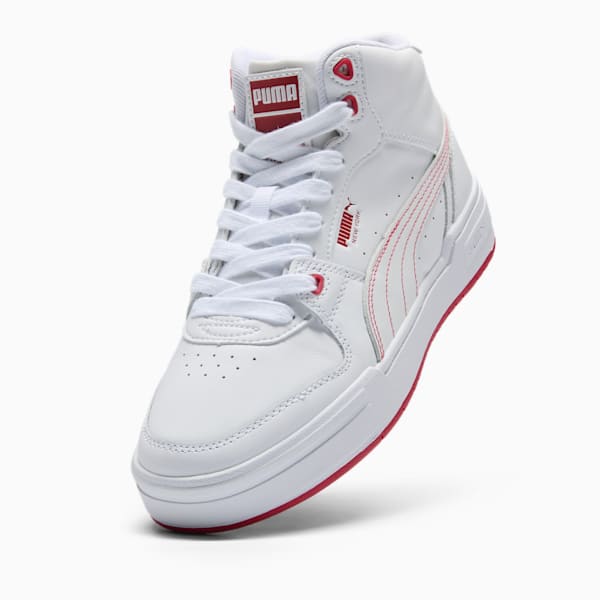 Tenis CA Pro Mid NYC Running Laps para mujer, PUMA White-Club Red-Gum, extralarge