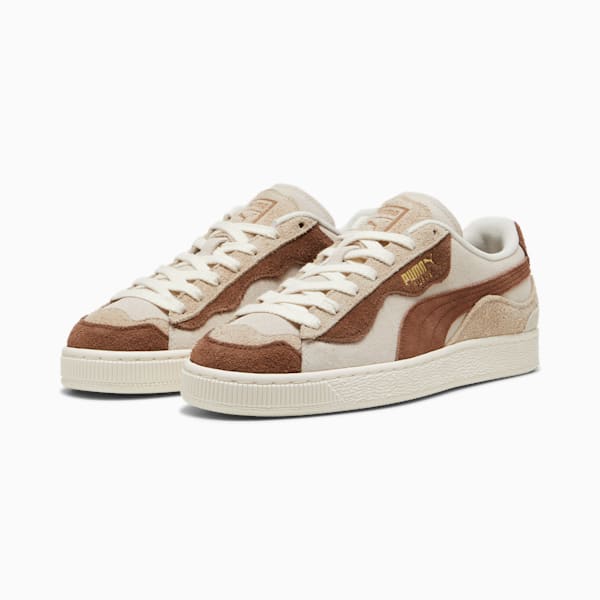 Suede Trippy Sneakers, Alpine Snow-Haute Coffee-Frosted Ivory, extralarge