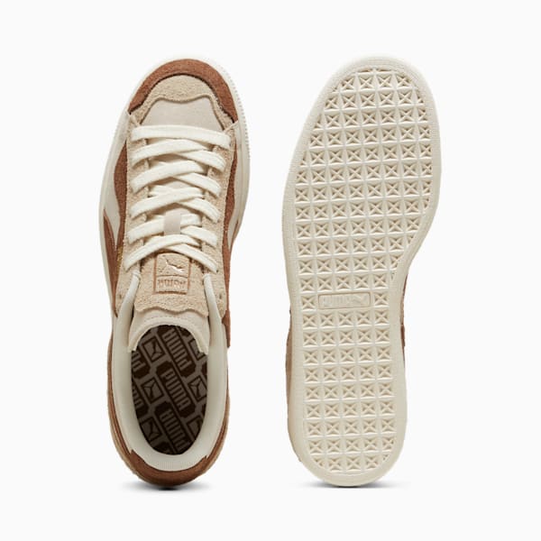 Suede Trippy Sneakers, Alpine Snow-Haute Coffee-Frosted Ivory, extralarge