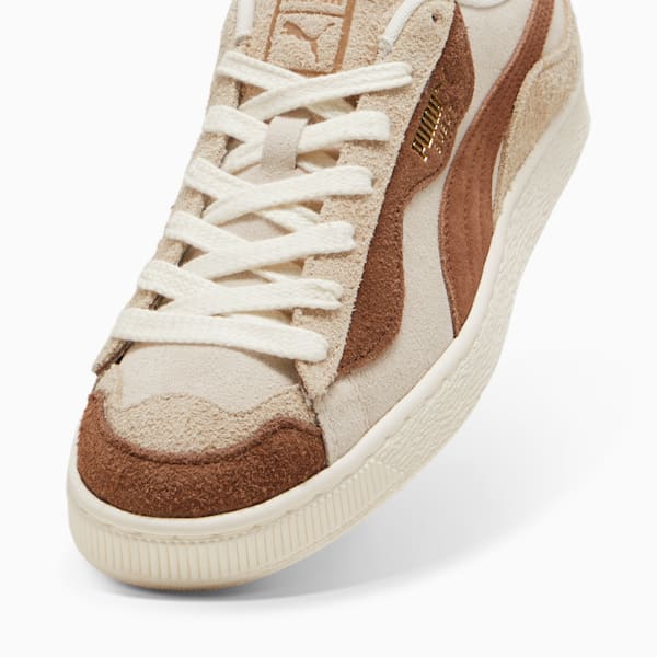 Suede Trippy Sneakers, Alpine Snow-Haute Coffee-Frosted Ivory, extralarge