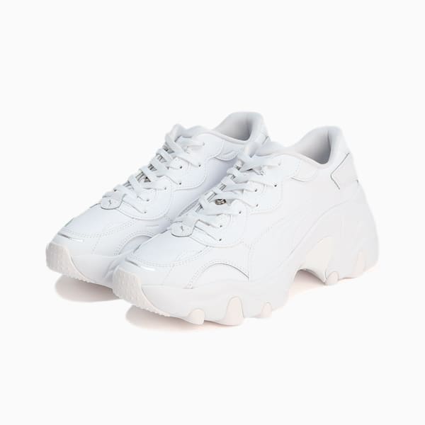 ウィメンズ パルサー ウェッジ バッジ スニーカー, PUMA White-PUMA White-PUMA Black, extralarge-JPN