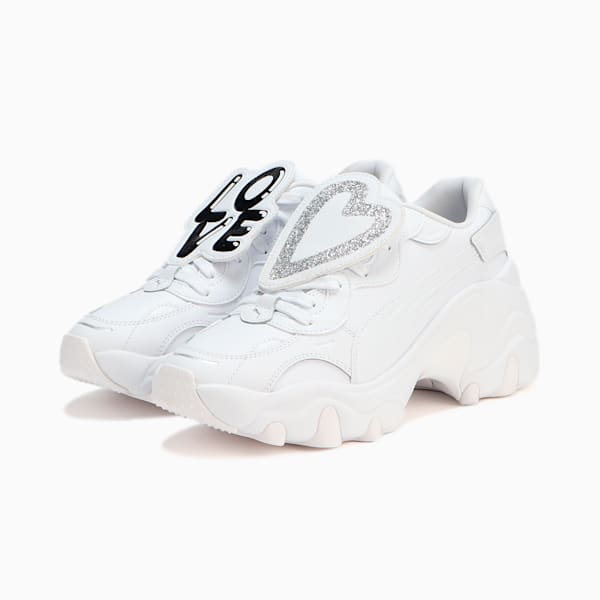 ウィメンズ パルサー ウェッジ バッジ スニーカー, PUMA White-PUMA White-PUMA Black, extralarge-JPN