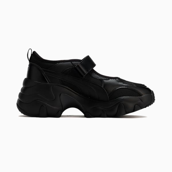 ウィメンズ パルサー ウェッジ サンダル, PUMA Black-Puma Aged Silver, extralarge-JPN