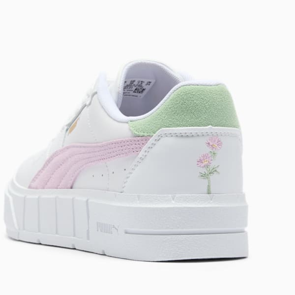 Zapatillas Cali Court New Bloom para mujer, PUMA White-Grape Mist-Pure Green, extralarge