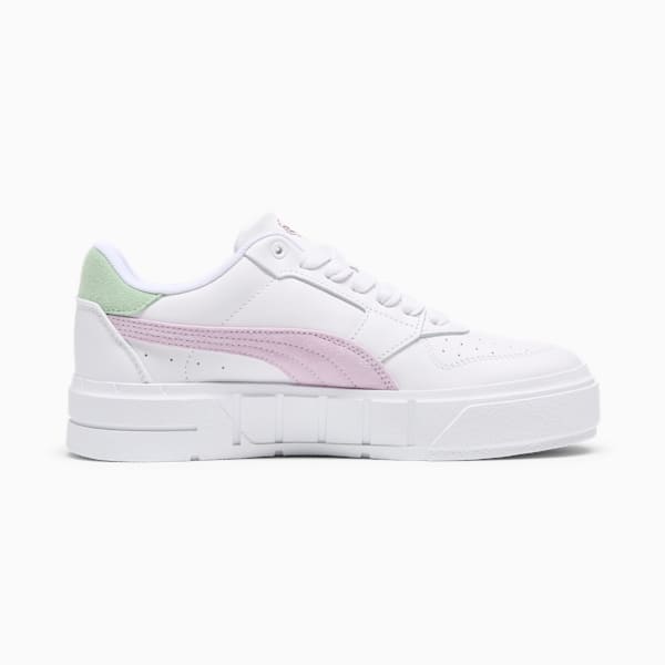 Zapatillas Cali Court New Bloom para mujer, PUMA White-Grape Mist-Pure Green, extralarge