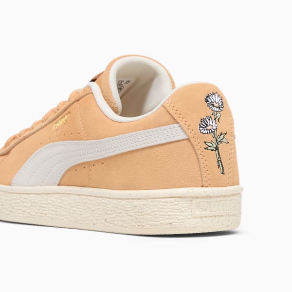 Zapatillas de gamuza New Bloom para mujer, Peach Fizz-Warm White-Puma Team Gold, extralarge