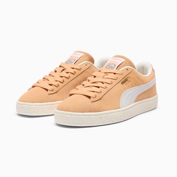 Suede New Bloom Women's Sneakers, Peach Fizz-Warm White-Puma Team Gold, extralarge