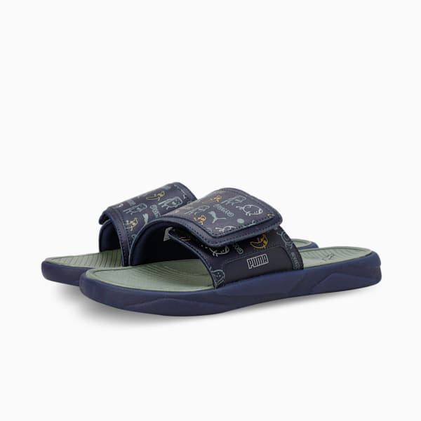 Royalcat Comfort Stablex Men's Slides, PUMA Navy-Eucalyptus-Yellow Sizzle, extralarge-IND