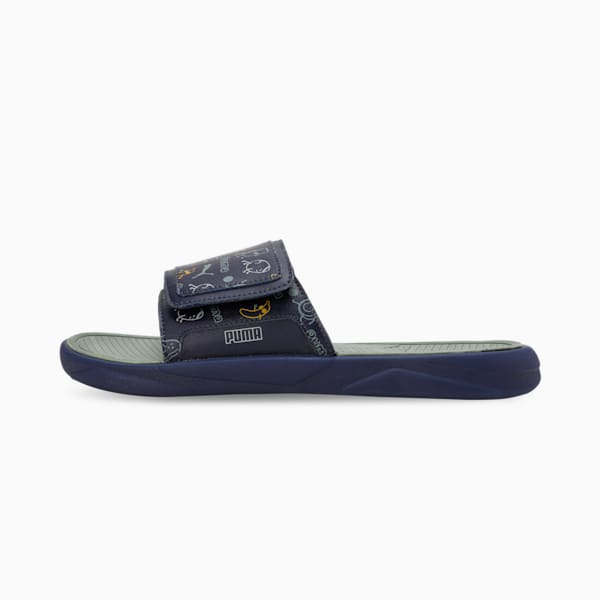 Royalcat Comfort Stablex Men's Slides, PUMA Navy-Eucalyptus-Yellow Sizzle, extralarge-IND