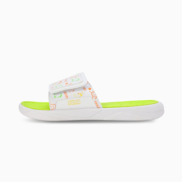 Royalcat Comfort Stablex Men's Slides, PUMA White-Lime Smash-Ginger Tea, extralarge-IND