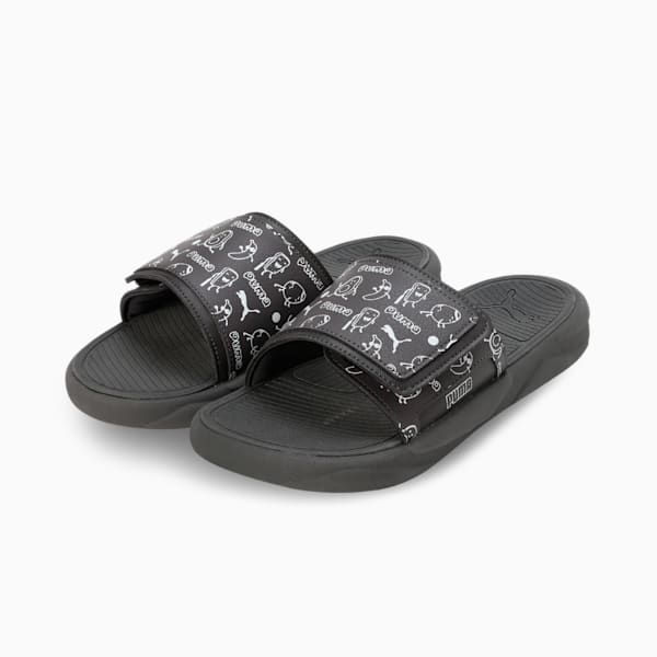 Royalcat Comfort Stablex Men's Slides, Dark Coal-Warm White, extralarge-IND