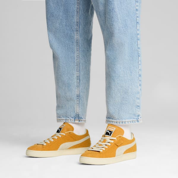 Suede Mohair Sneakers, Ginger Tea-Frosted Ivory, extralarge