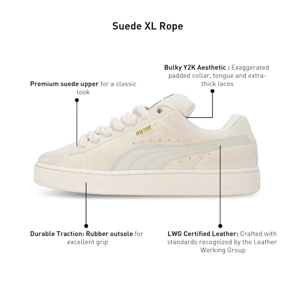 Suede XL Rope Sneakers, Frosted Ivory-Vapor Gray, extralarge-IND