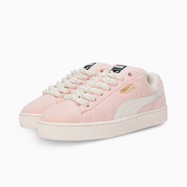 Suede XL Rope Sneakers, Warm White-Island Pink, extralarge-IND