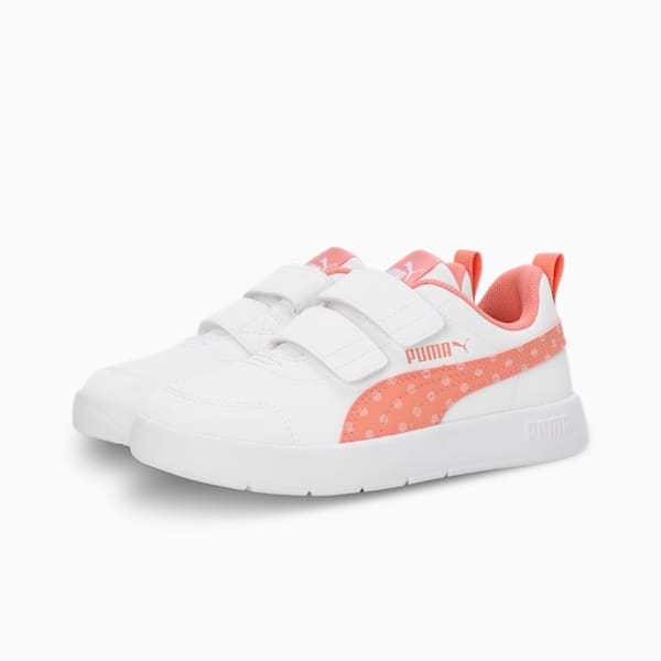 Courtflex V3 Dotty Kid's Sneakers, PUMA White-Deeva Peach, extralarge-IND